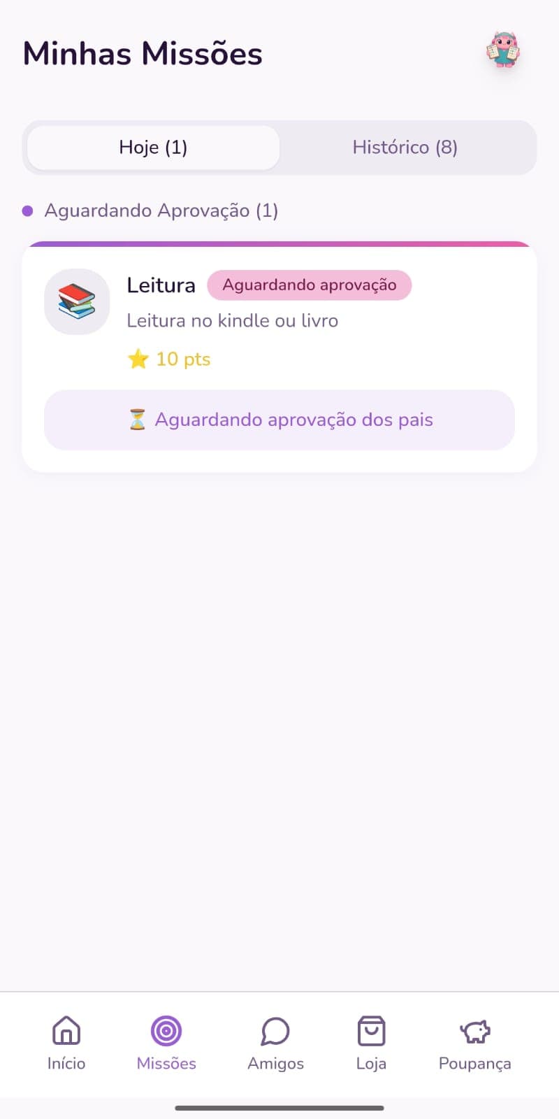 Minhas Missões - Aguardando aprovação